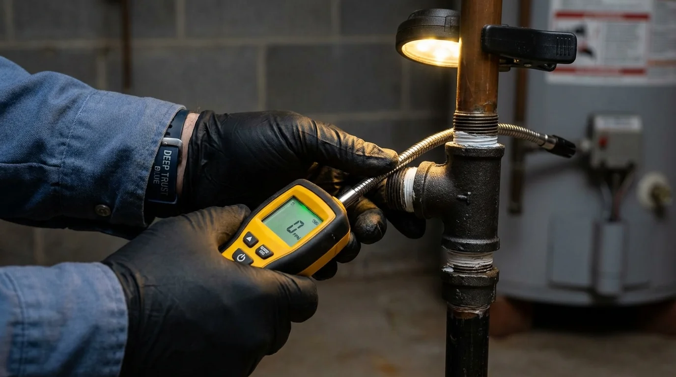 Gas leak detection with electronic sniffer by Johns Plumbing LLC in Morro Bay