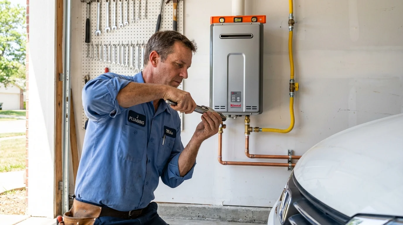 Tankless water heater installation by a Johns Plumbing LLC plumber in Morro Bay