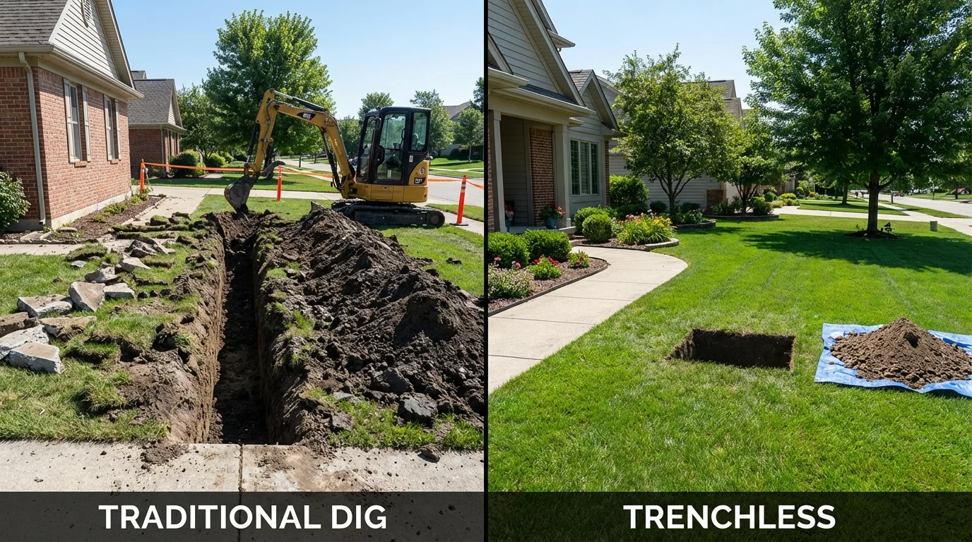 Trenchless sewer repair with minimal yard damage versus traditional excavation in Morro Bay, CA